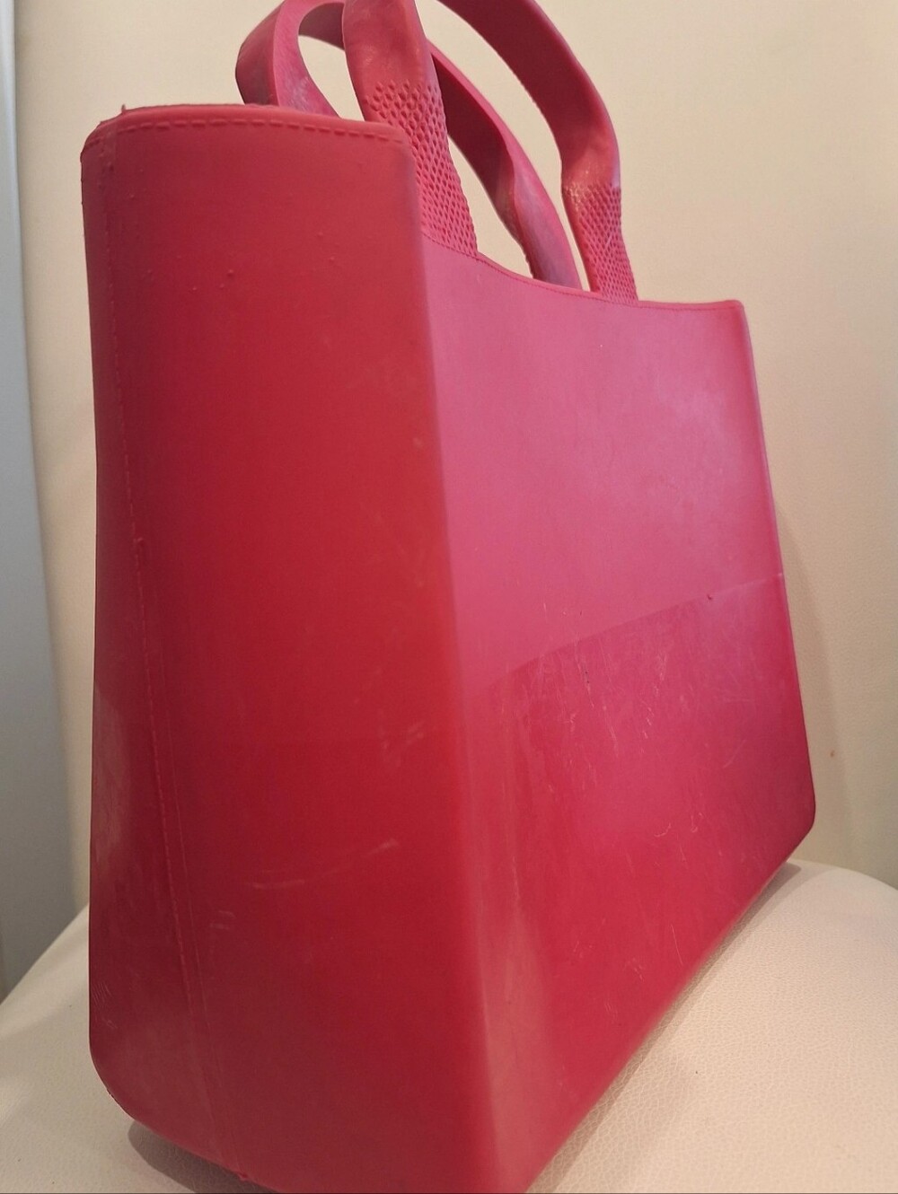 Kate Spade Pink Quinn Rubber Tote Bag EUC - Picture 3 of 8